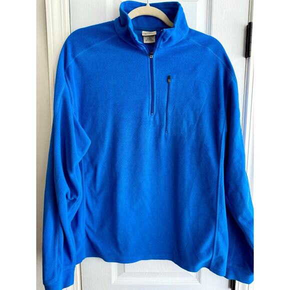 Vintage LL Bean Blue Long Sleeve 3/4 Zip Fleece size Large - Picture 2 of 5